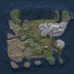Thumbnail Rust Map: Procedural Map, Size: 3000, Seed: 28686, 9 Monuments