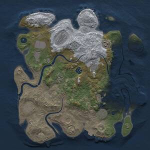 Thumbnail Rust Map: Procedural Map, Size: 3600, Seed: 25532, 16 Monuments