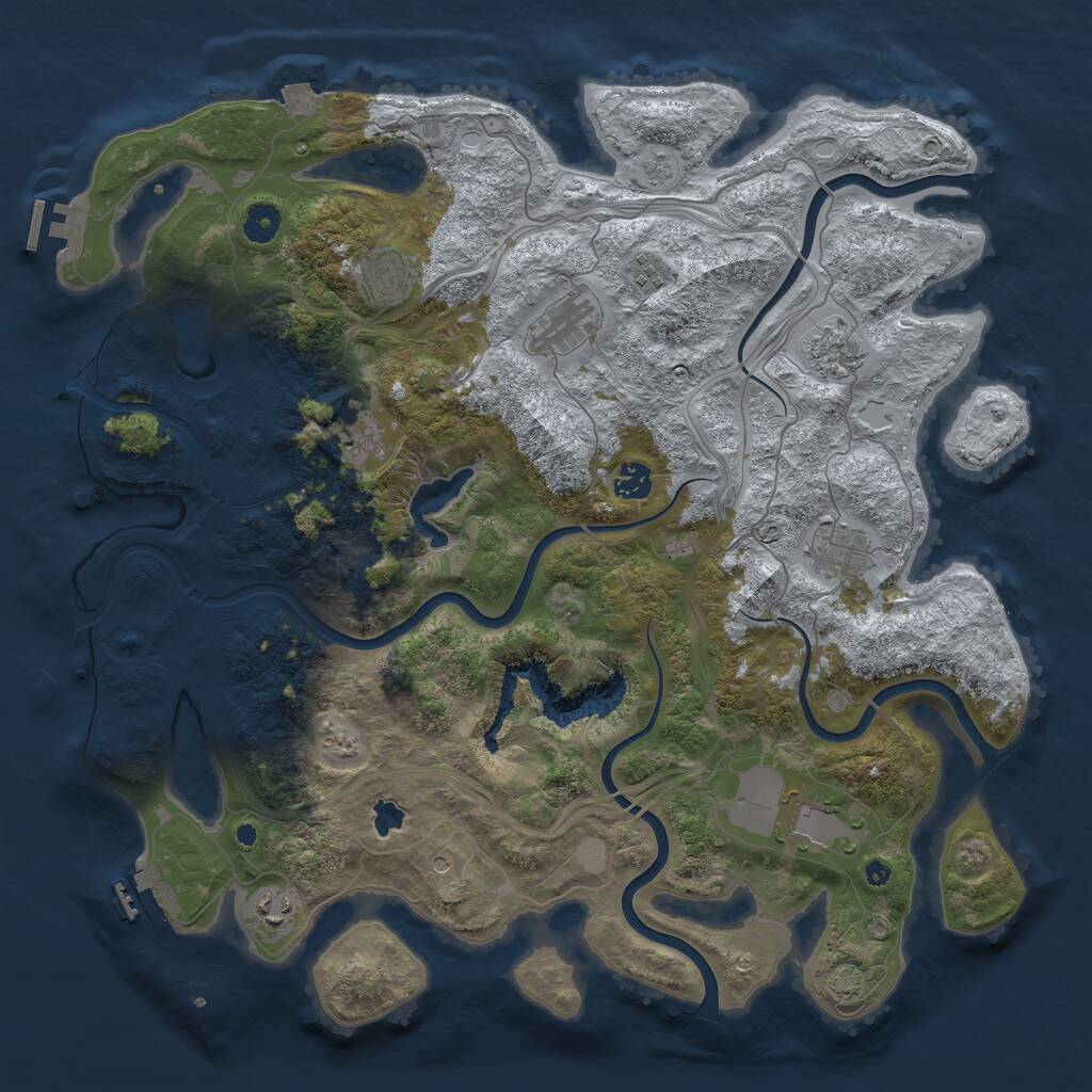 Rust Map: Procedural Map, Size: 4300, Seed: 603136196, 15 Monuments