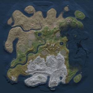 Thumbnail Rust Map: Procedural Map, Size: 3750, Seed: 1783771232, 17 Monuments