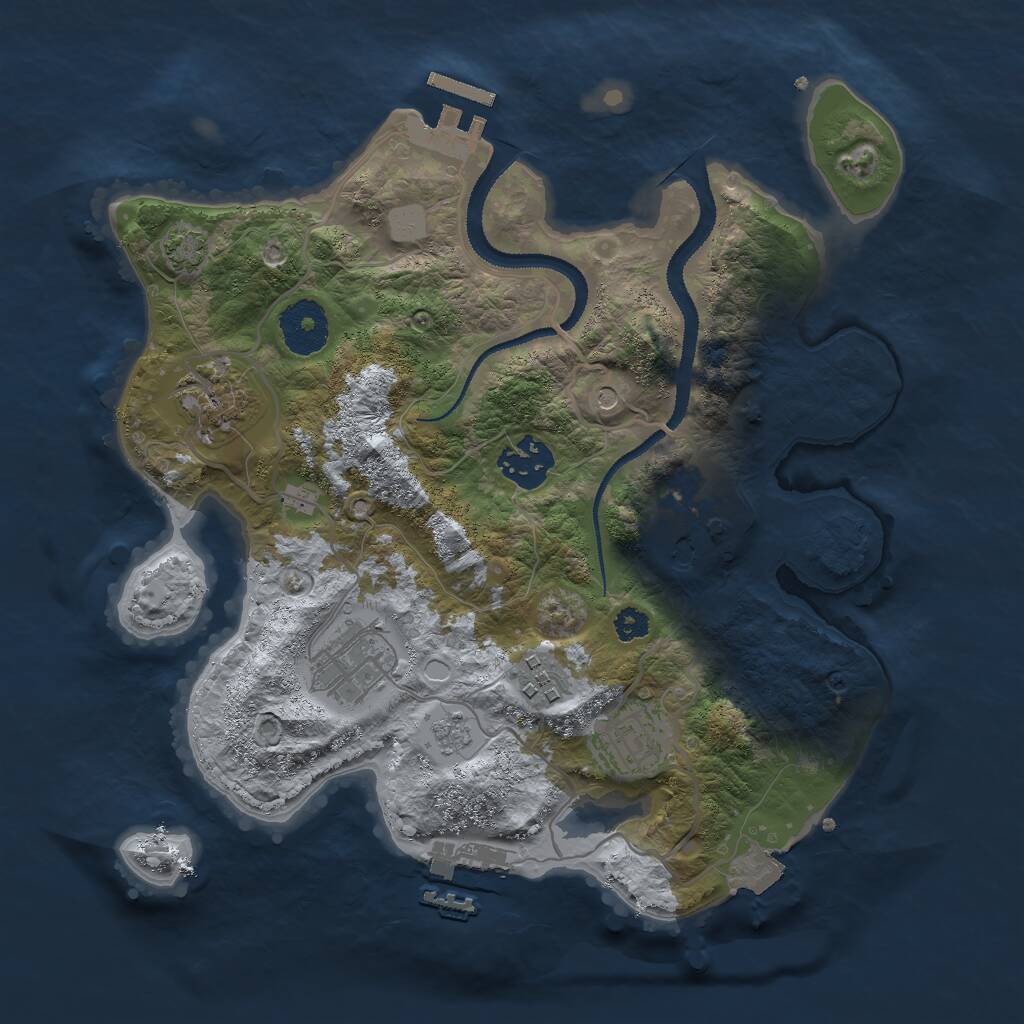 Rust Map: Procedural Map, Size: 3000, Seed: 22147, 12 Monuments