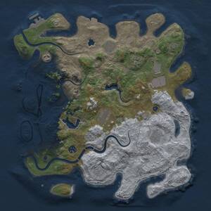 Thumbnail Rust Map: Procedural Map, Size: 4000, Seed: 198168684, 15 Monuments
