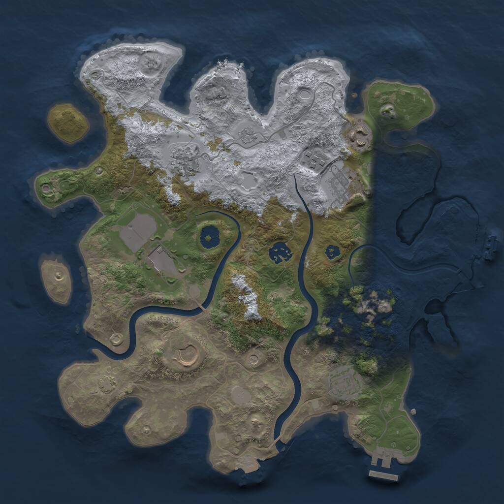 Rust Map: Procedural Map, Size: 3500, Seed: 11026, 14 Monuments