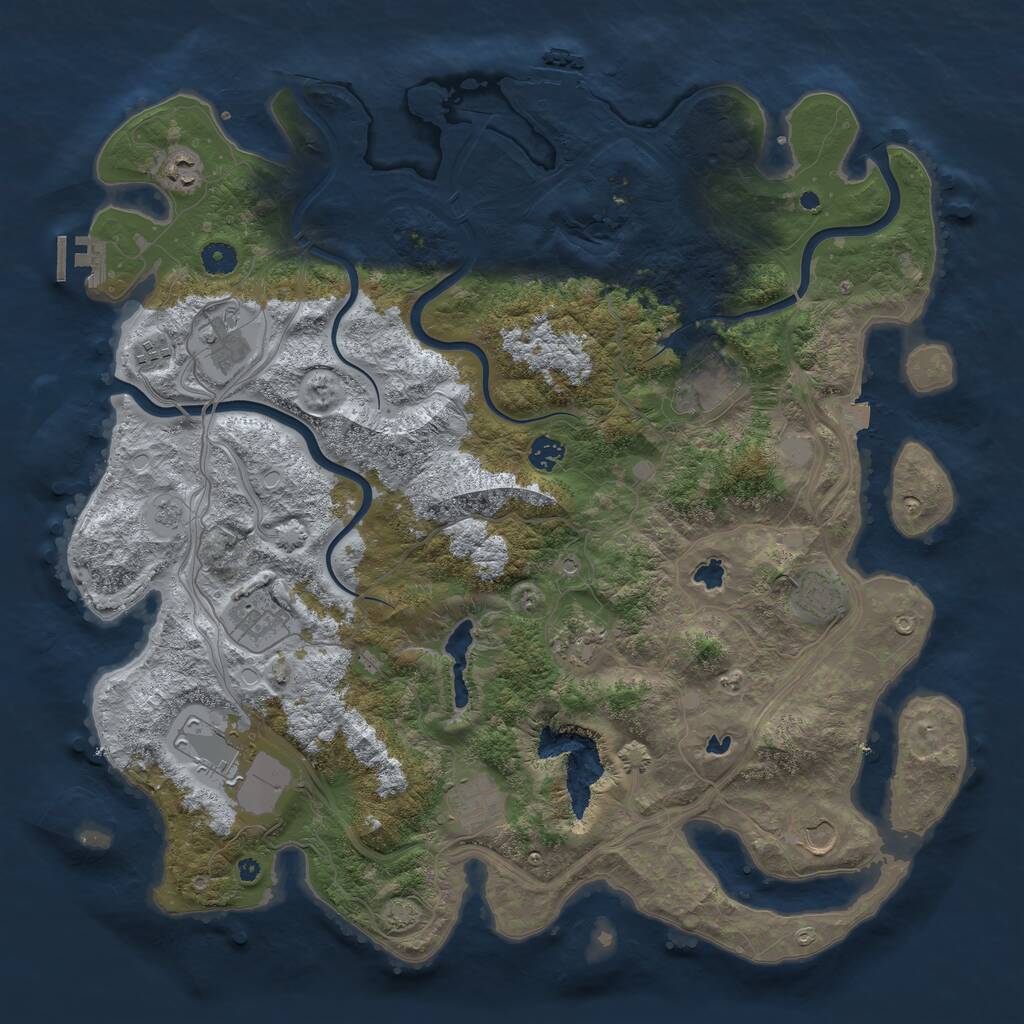 Rust Map: Procedural Map, Size: 4500, Seed: 542569846, 17 Monuments