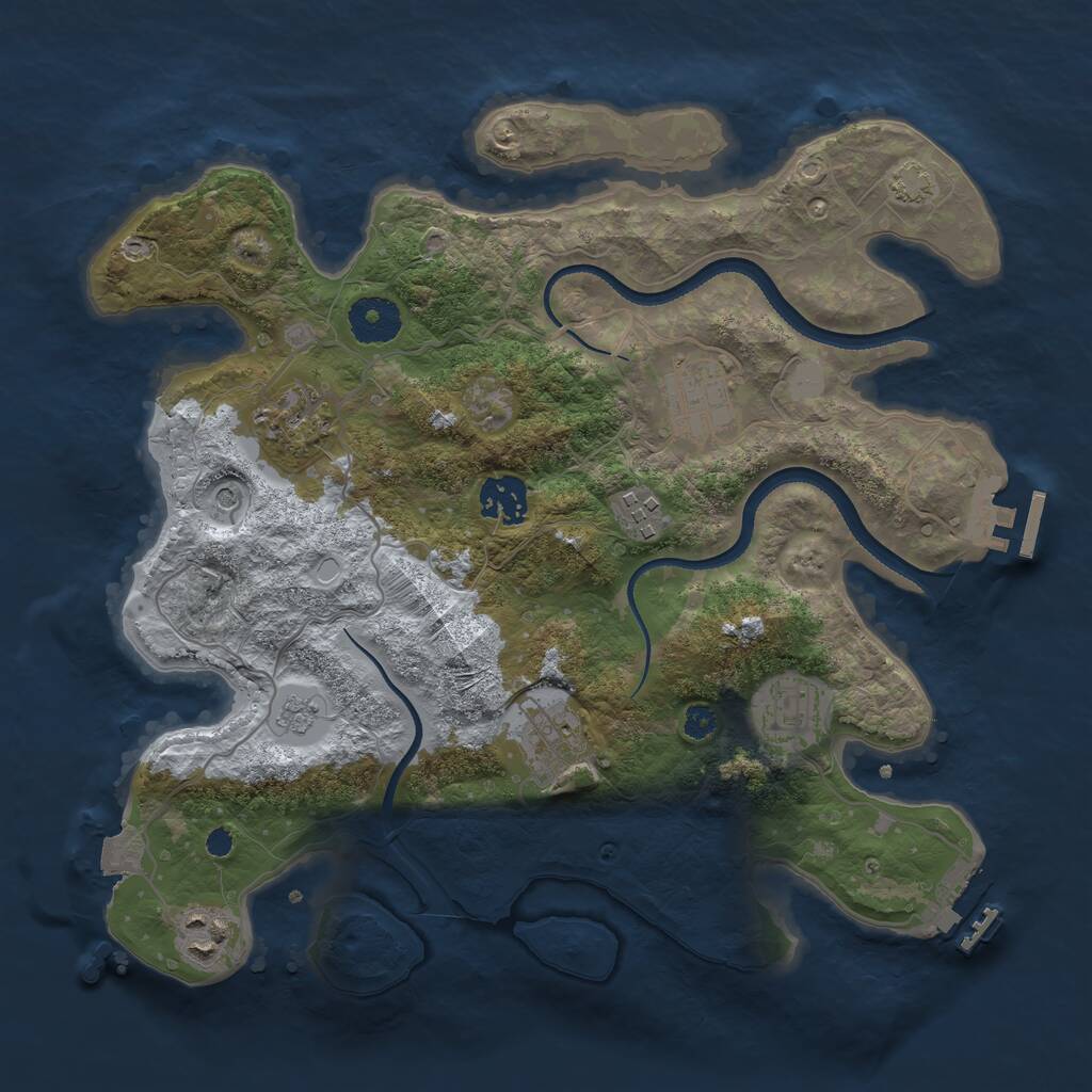 Rust Map: Procedural Map, Size: 3300, Seed: 502455678, 13 Monuments