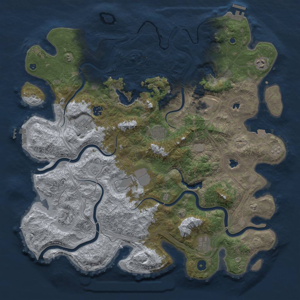 Rust Map: Procedural Map, Size: 4500, Seed: 829203754, 15 Monuments