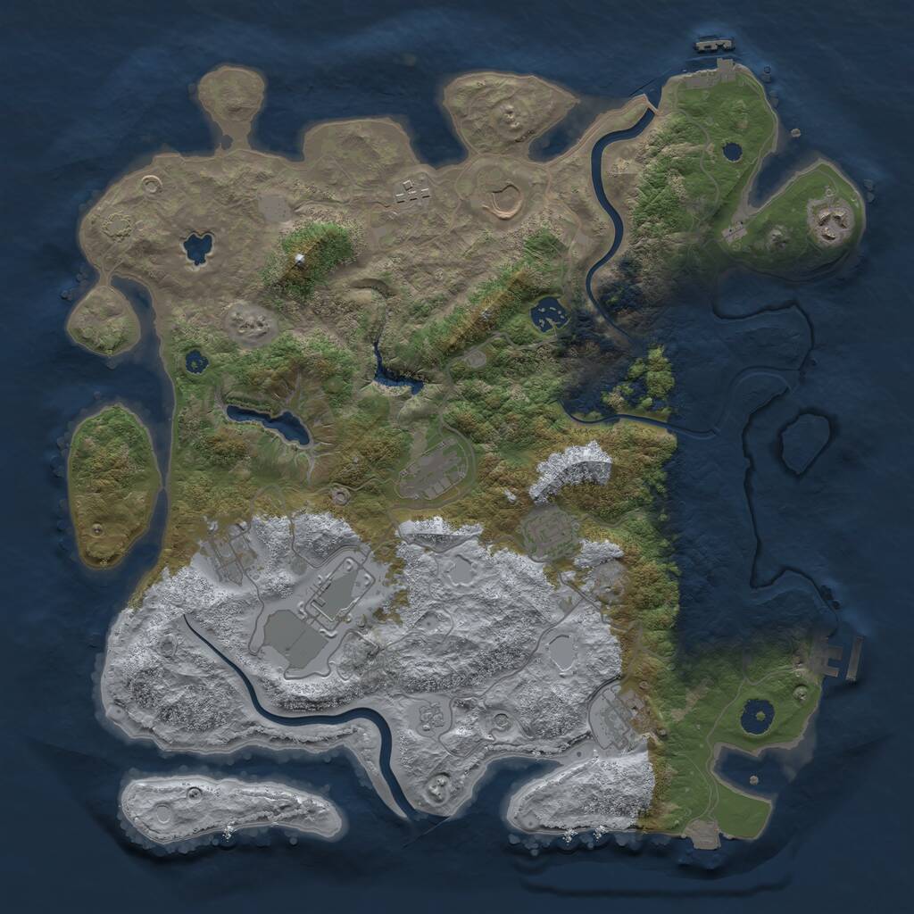 Rust Map: Procedural Map, Size: 4000, Seed: 1994077983, 15 Monuments