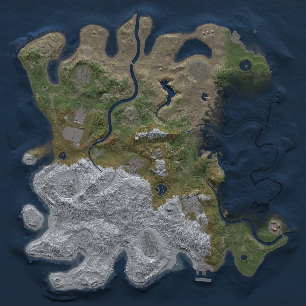 Rust Map: Procedural Map, Size: 4000, Seed: 710274505, 16 Monuments