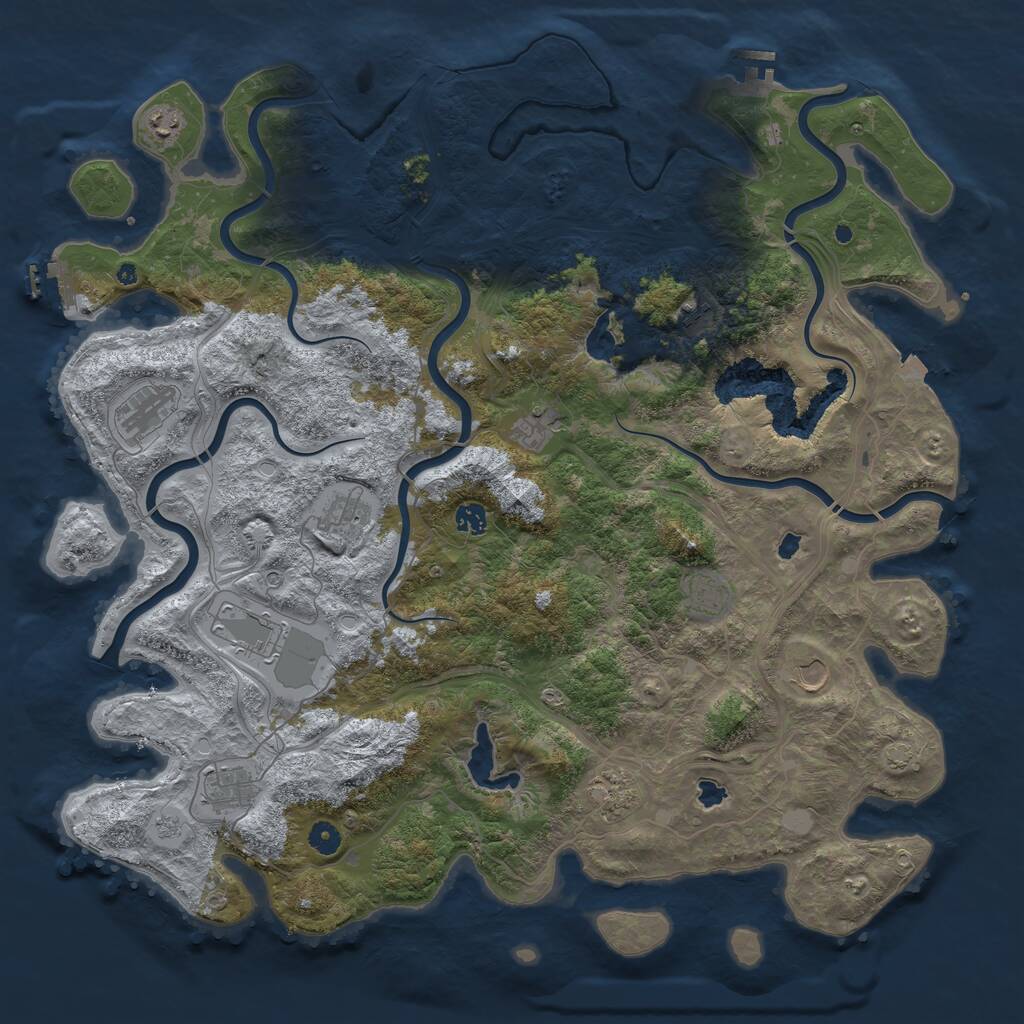 Rust Map: Procedural Map, Size: 4800, Seed: 365293410, 17 Monuments