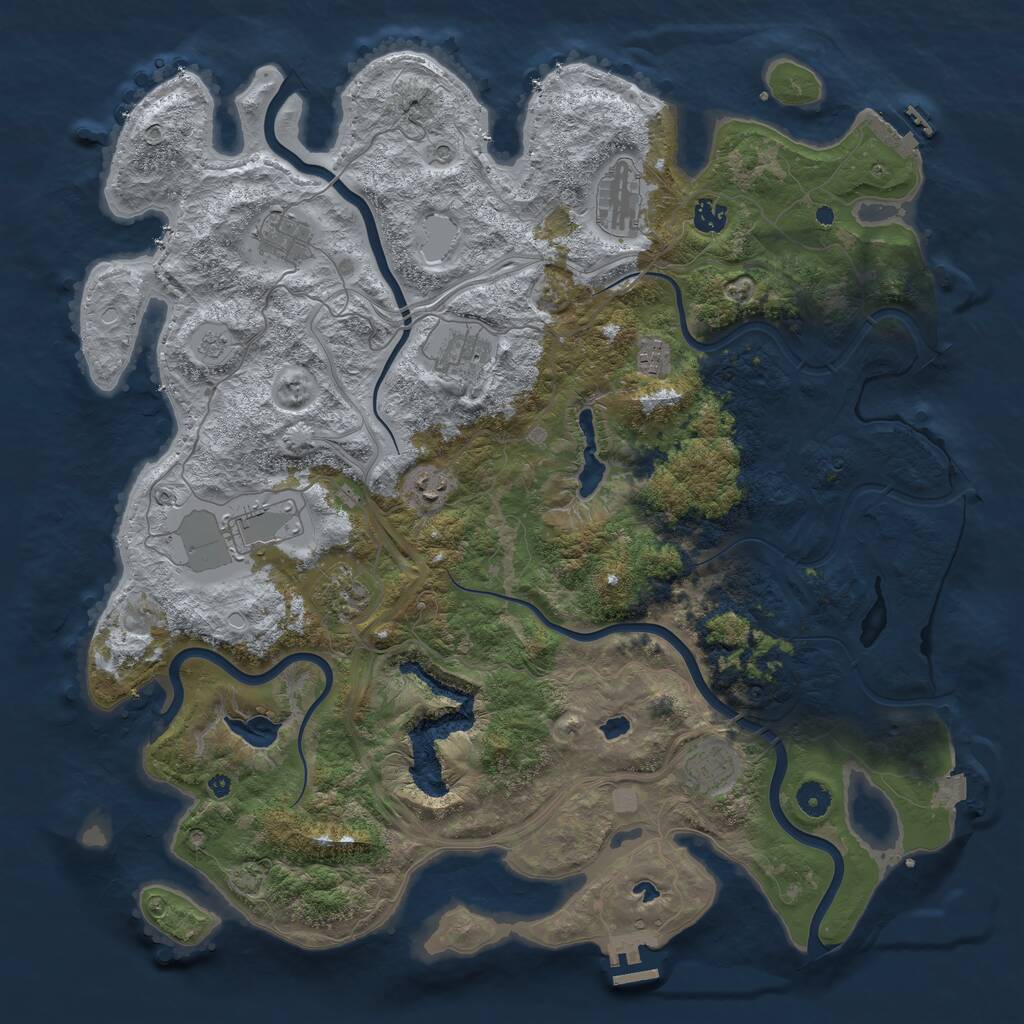 Rust Map: Procedural Map, Size: 4500, Seed: 22309, 15 Monuments