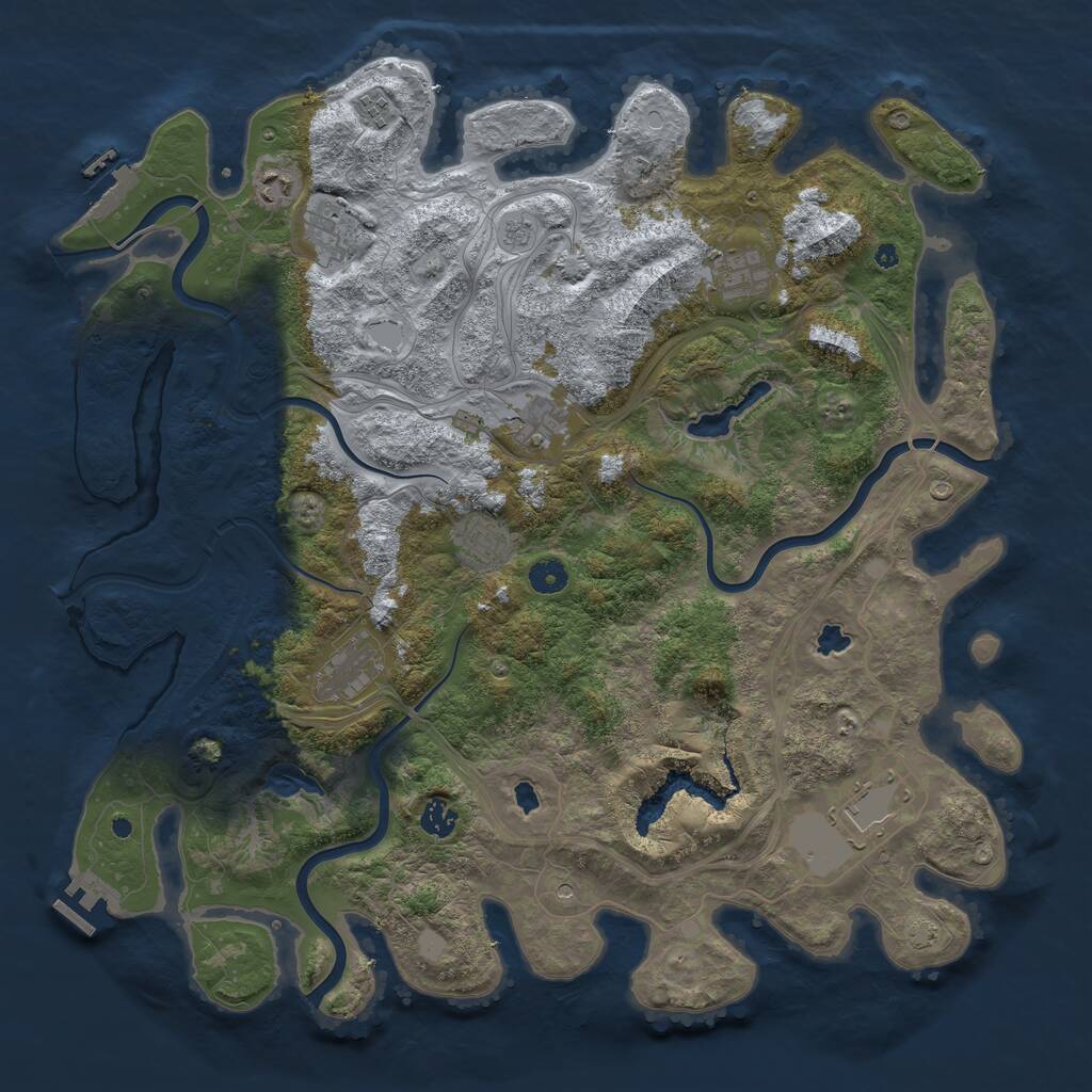 Rust Map: Procedural Map, Size: 4500, Seed: 878799, 15 Monuments
