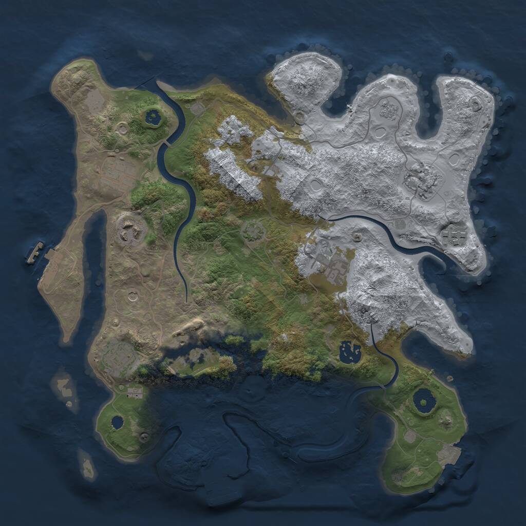 Rust Map: Procedural Map, Size: 3400, Seed: 6894, 14 Monuments