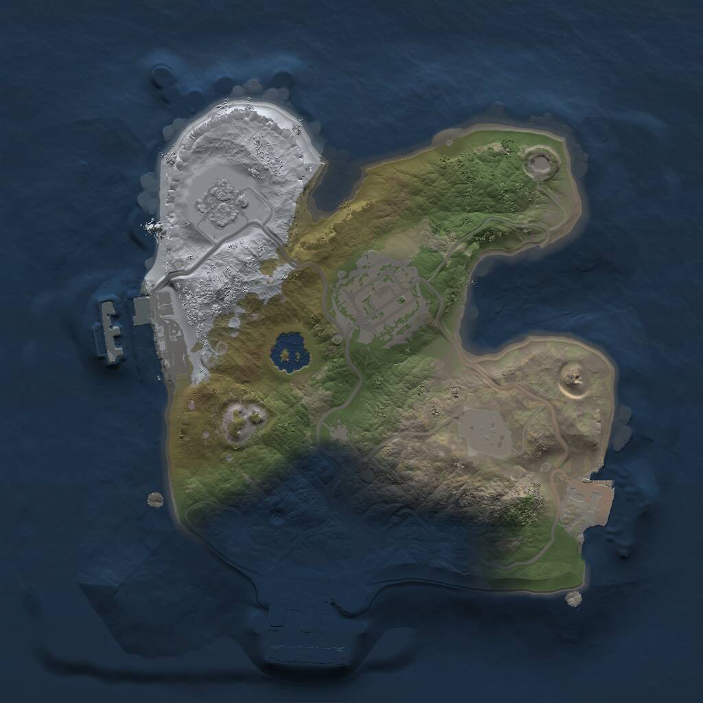 Rust Map: Procedural Map, Size: 1800, Seed: 325264623, 5 Monuments