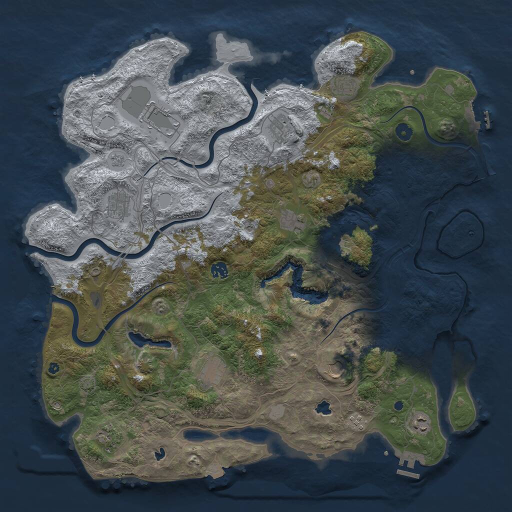 Rust Map: Procedural Map, Size: 4500, Seed: 87879, 17 Monuments
