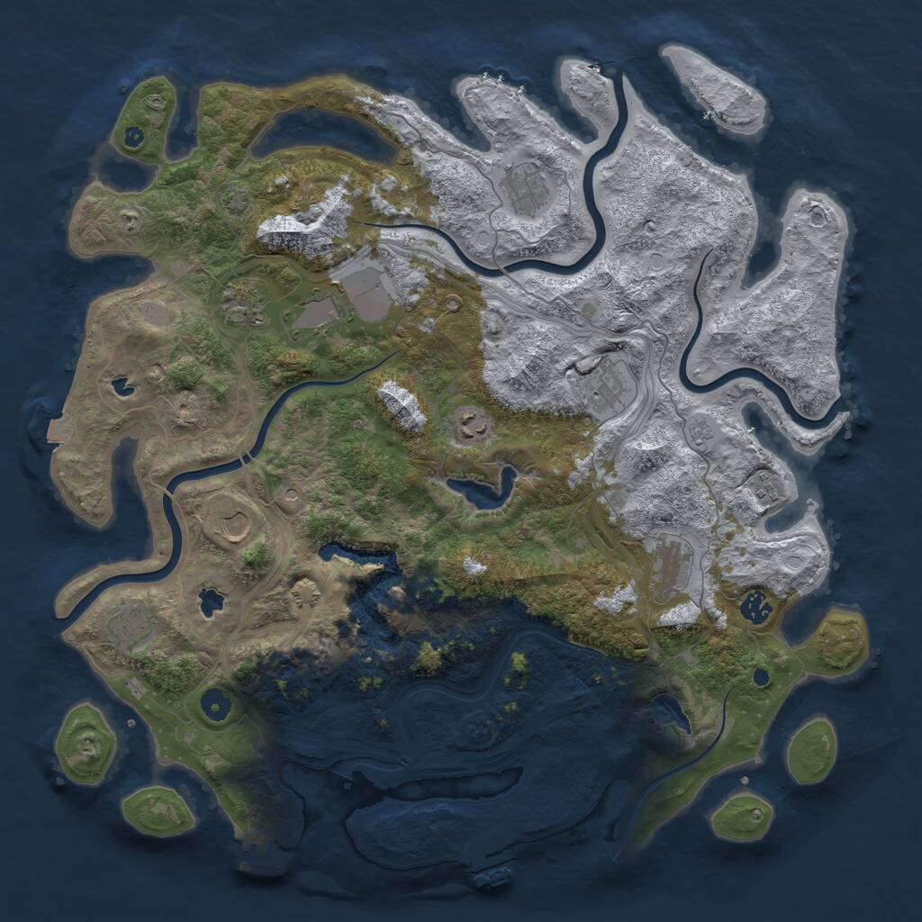 Rust Map: Procedural Map, Size: 4500, Seed: 9919, 16 Monuments