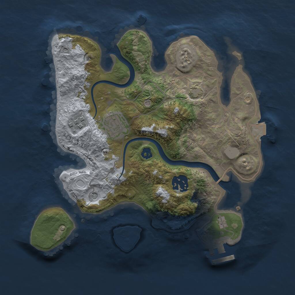 Rust Map: Procedural Map, Size: 2600, Seed: 367953400, 7 Monuments