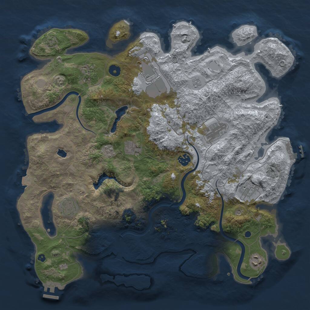 Rust Map: Procedural Map, Size: 4000, Seed: 854432, 15 Monuments
