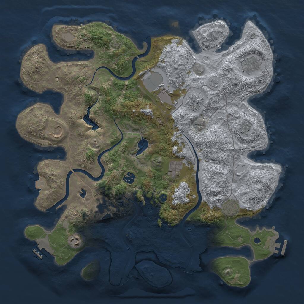 Rust Map: Procedural Map, Size: 4000, Seed: 612269146, 16 Monuments