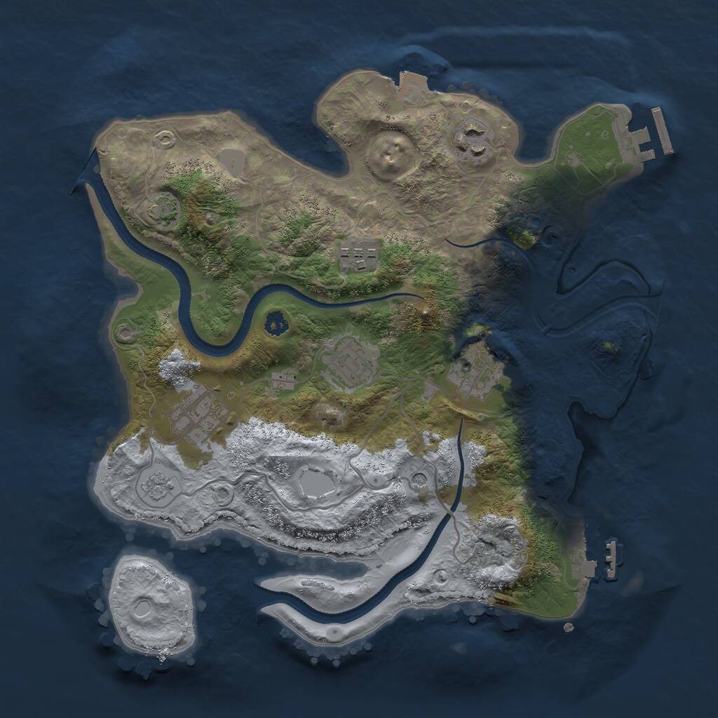 Rust Map: Procedural Map, Size: 3000, Seed: 14693, 11 Monuments