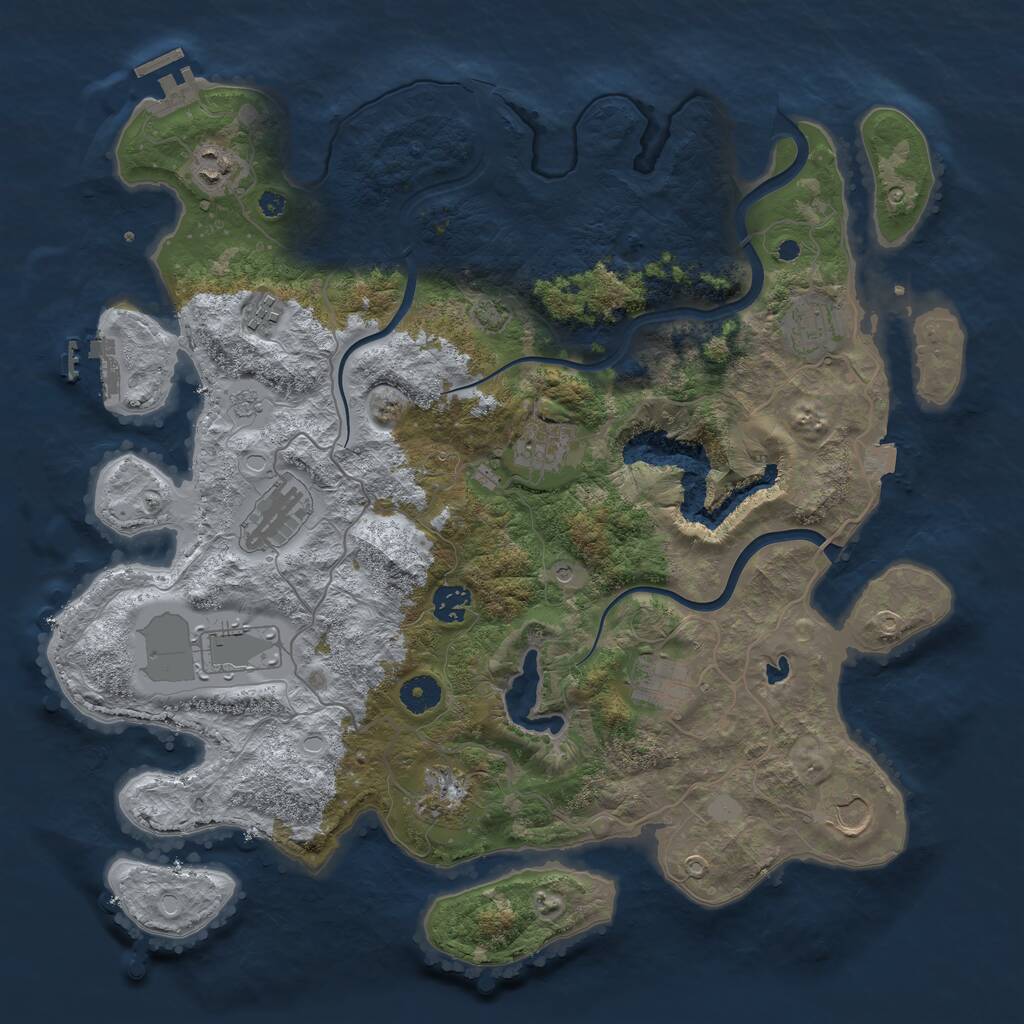Rust Map: Procedural Map, Size: 4000, Seed: 2117010659, 16 Monuments