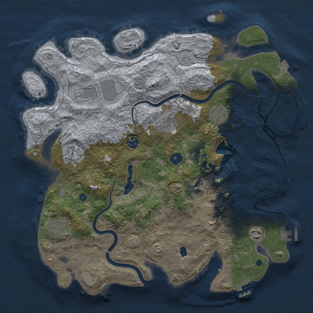 Rust Map: Procedural Map, Size: 4000, Seed: 573230628, 15 Monuments