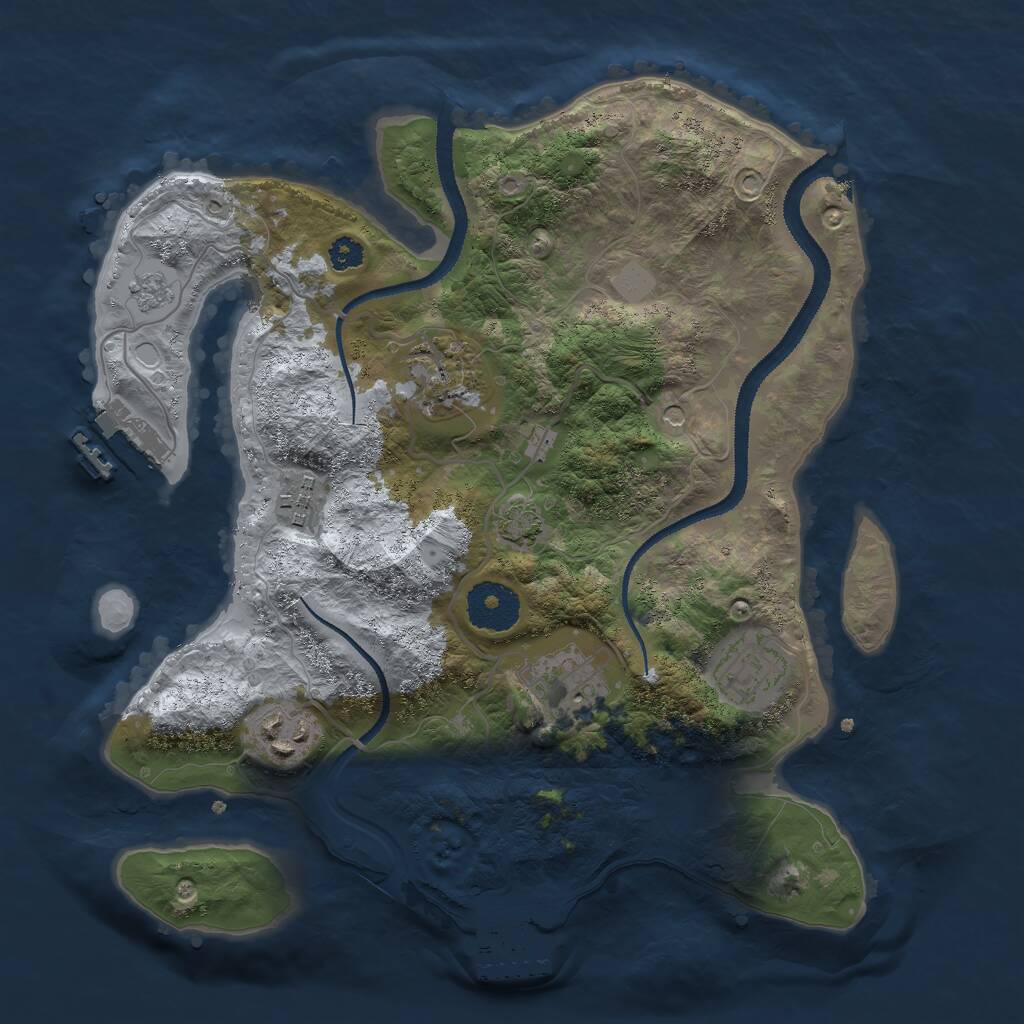 Rust Map: Procedural Map, Size: 3000, Seed: 1815818467, 11 Monuments