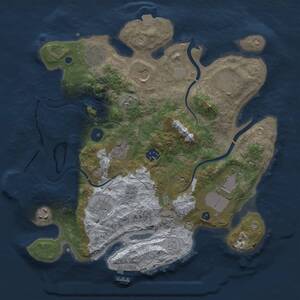 Thumbnail Rust Map: Procedural Map, Size: 3500, Seed: 6601, 15 Monuments
