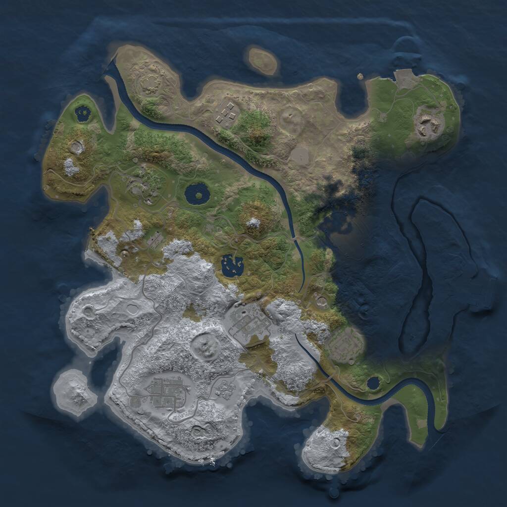 Rust Map: Procedural Map, Size: 3219, Seed: 481992, 13 Monuments