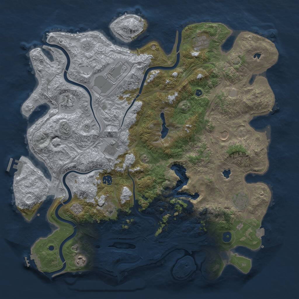 Rust Map: Procedural Map, Size: 4500, Seed: 29148785, 16 Monuments