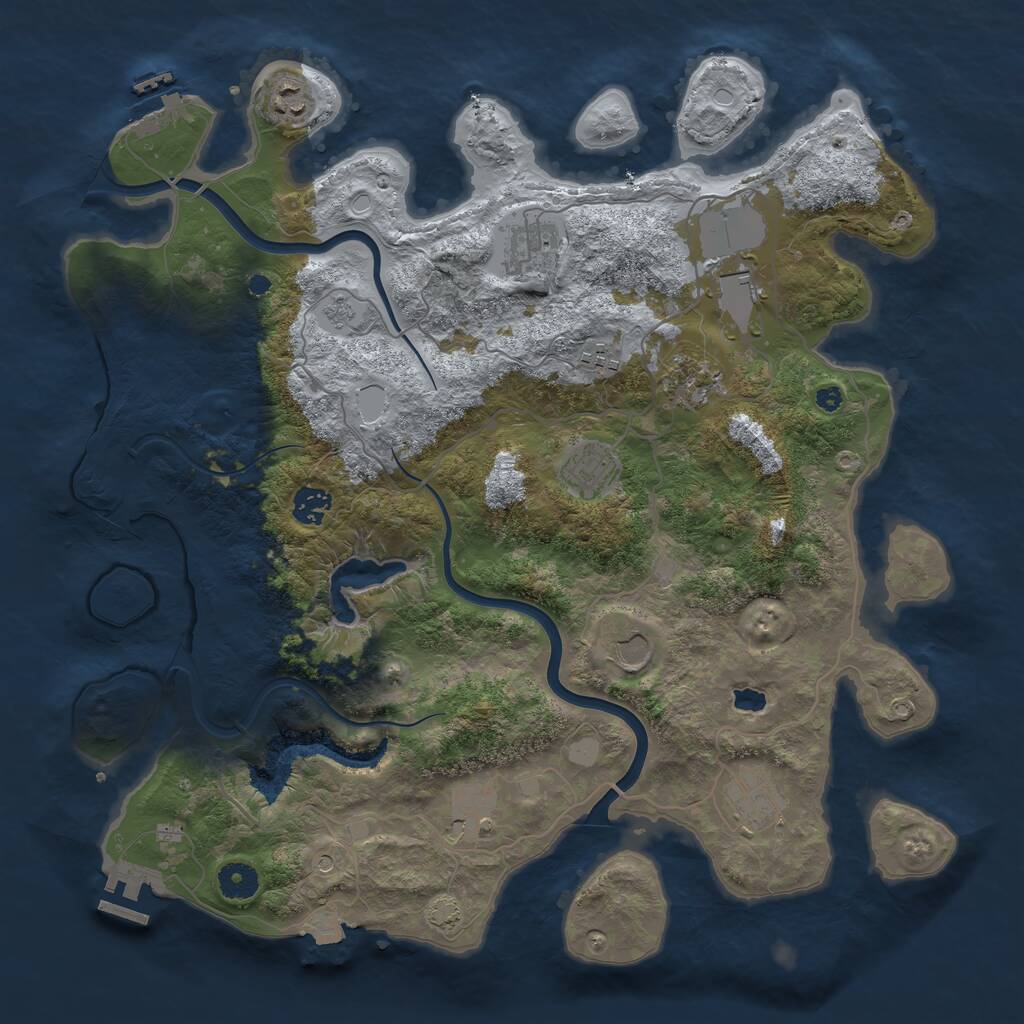 Rust Map: Procedural Map, Size: 4000, Seed: 1869739303, 16 Monuments