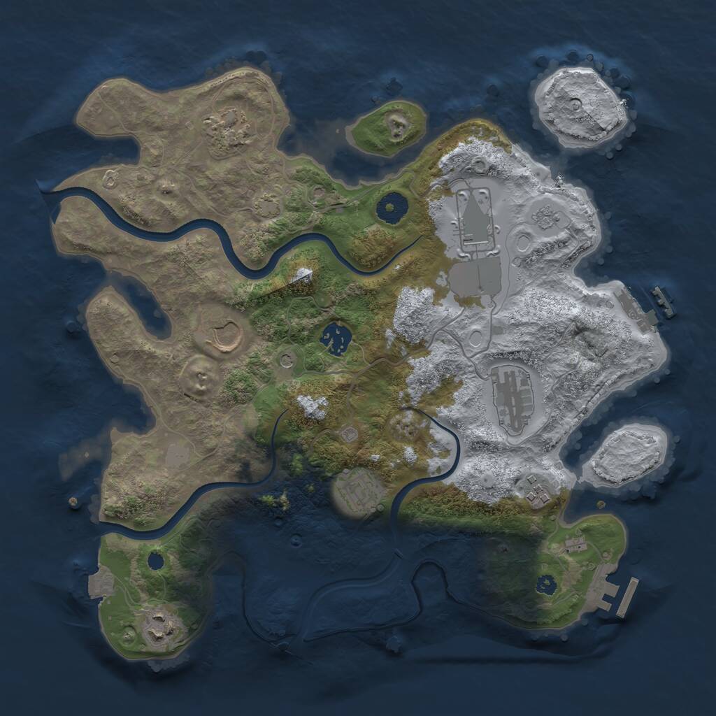 Rust Map: Procedural Map, Size: 3500, Seed: 246696138, 14 Monuments