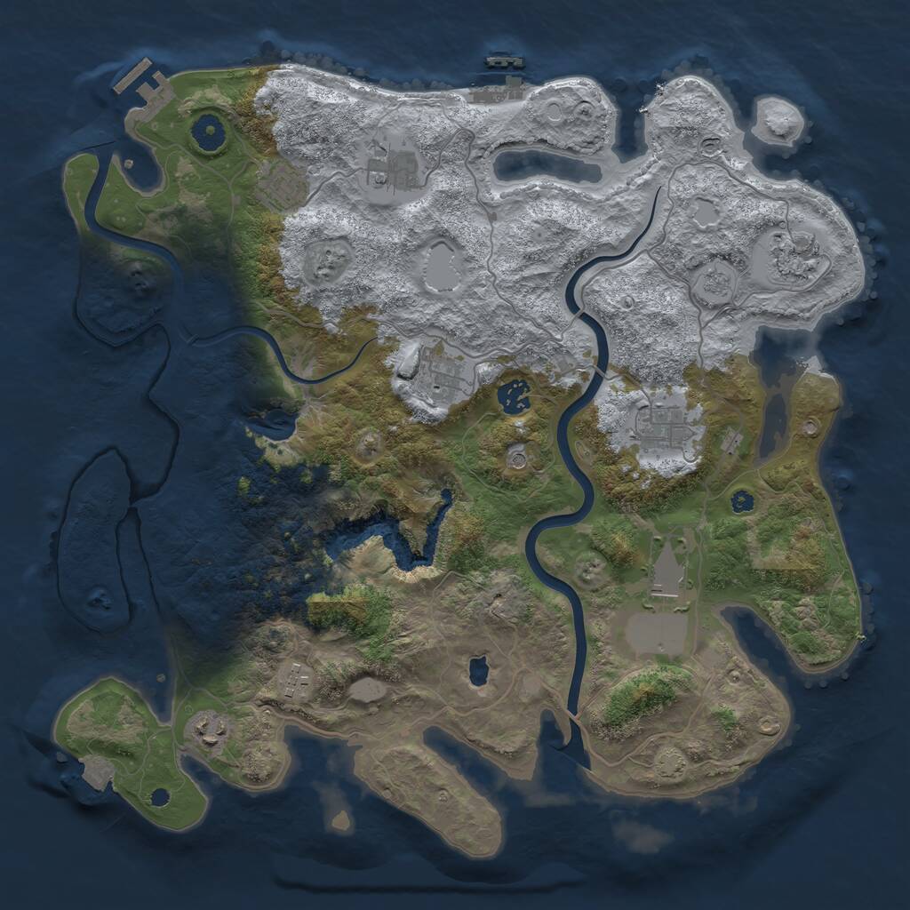 Rust Map: Procedural Map, Size: 4000, Seed: 287695495, 15 Monuments