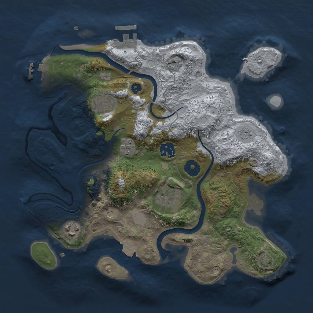 Rust Map: Procedural Map, Size: 3000, Seed: 301097390, 11 Monuments