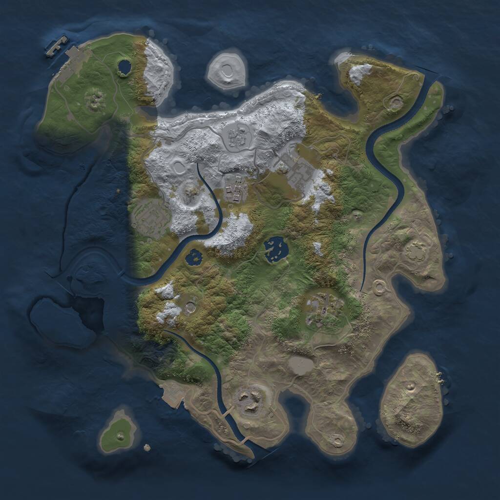 Rust Map: Procedural Map, Size: 3000, Seed: 528961, 11 Monuments