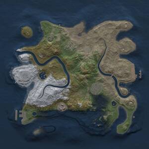 Thumbnail Rust Map: Procedural Map, Size: 3000, Seed: 1991279872, 10 Monuments