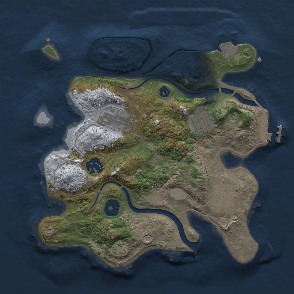 Rust Map: Procedural Map, Size: 2700, Seed: 1112355566, 8 Monuments