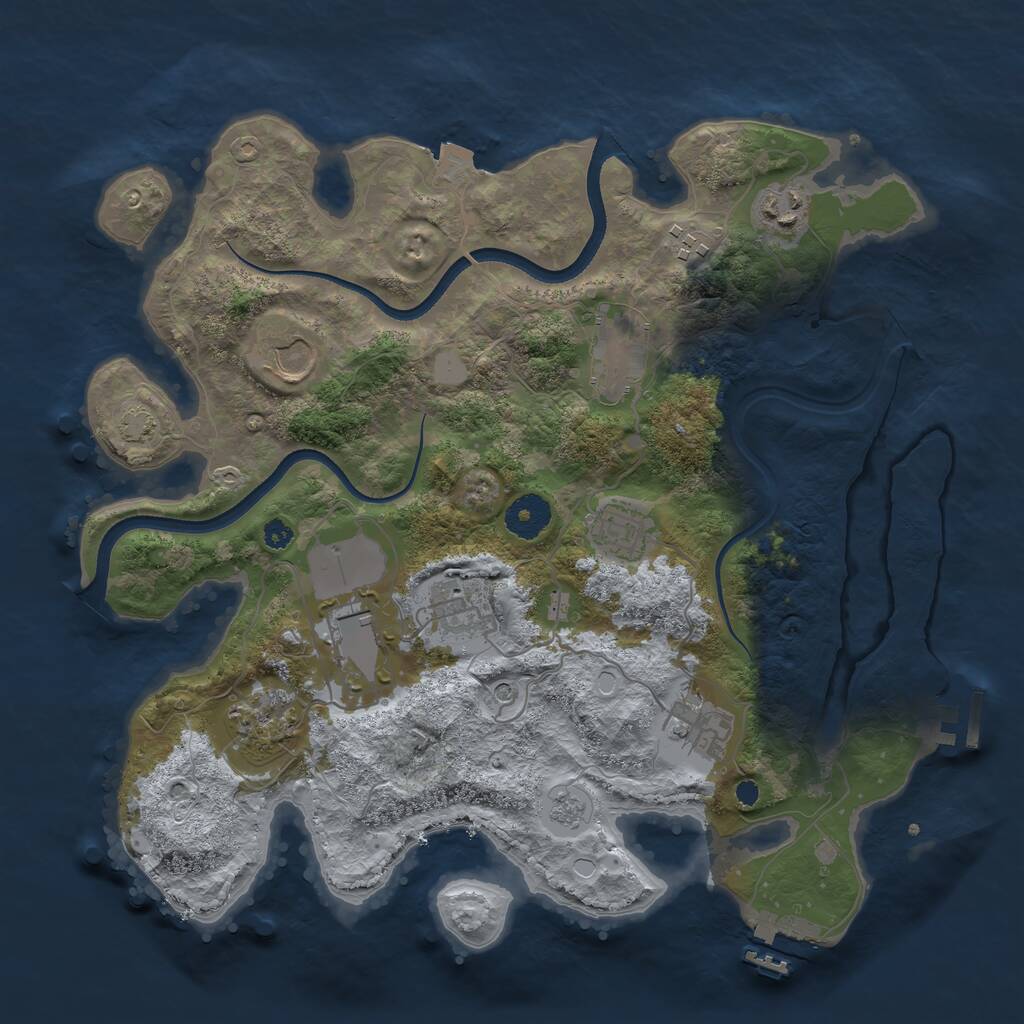 Rust Map: Procedural Map, Size: 3500, Seed: 62808558, 15 Monuments