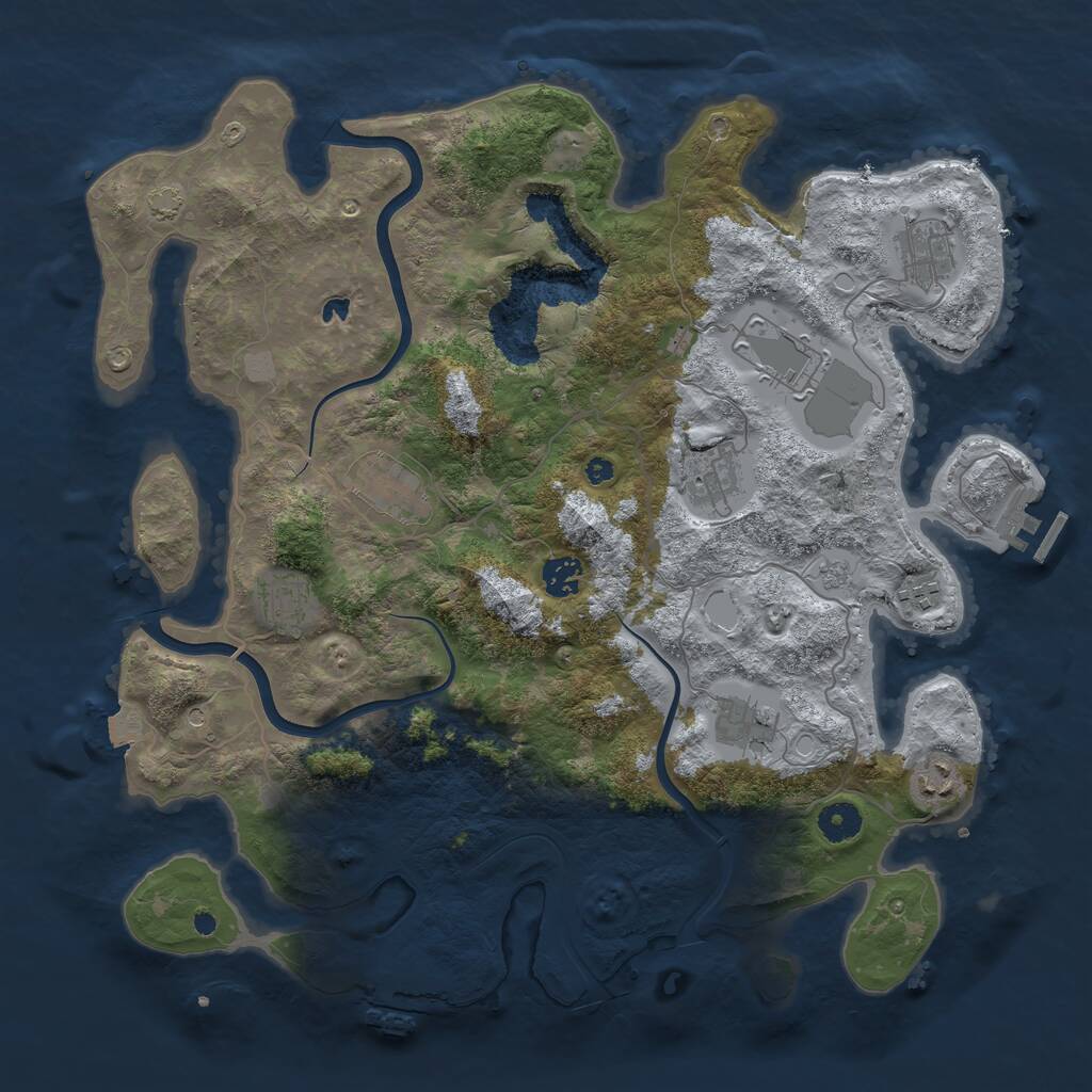 Rust Map: Procedural Map, Size: 4000, Seed: 195947, 15 Monuments