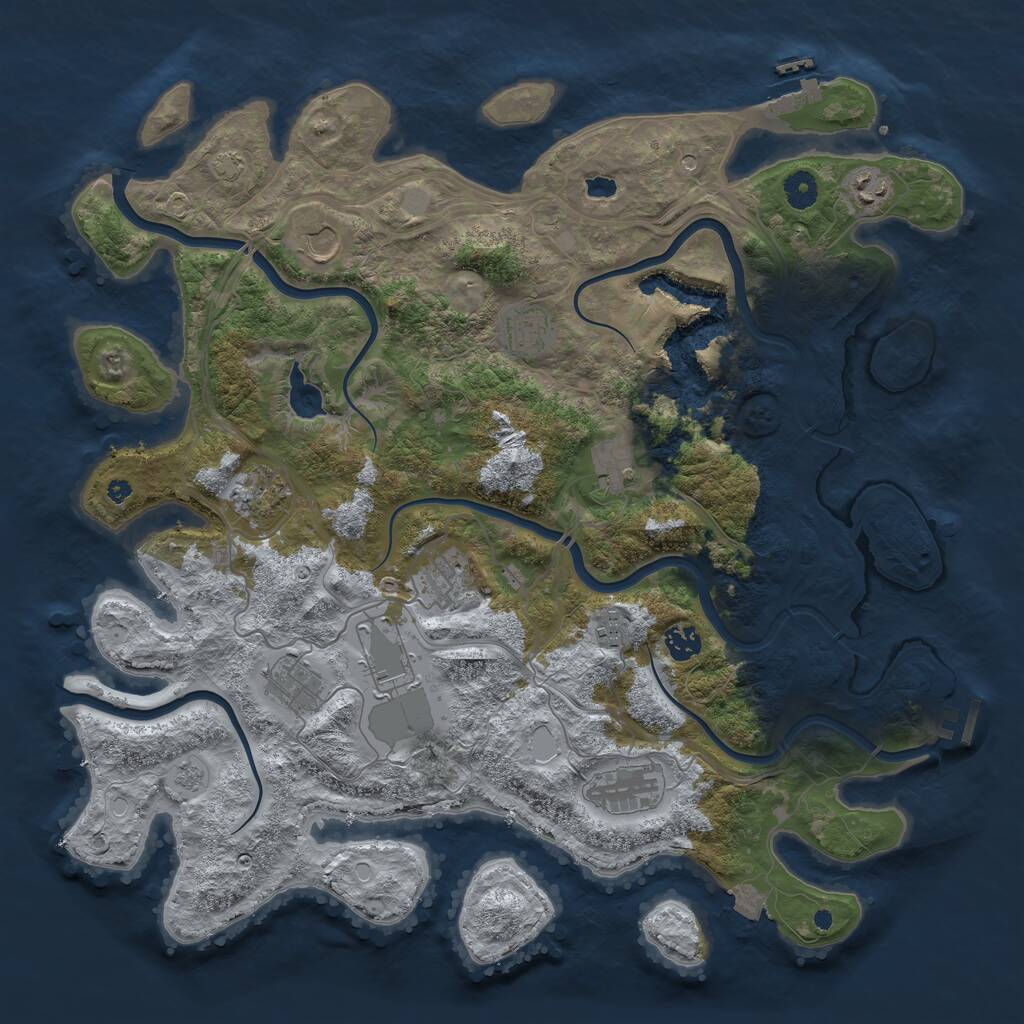 Rust Map: Procedural Map, Size: 4300, Seed: 657201, 17 Monuments