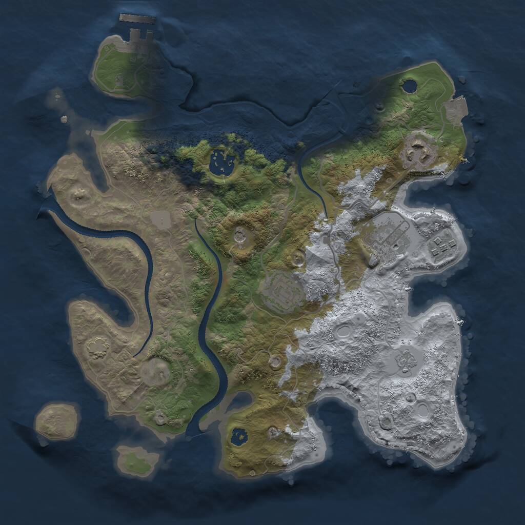 Rust Map: Procedural Map, Size: 3000, Seed: 67522, 10 Monuments