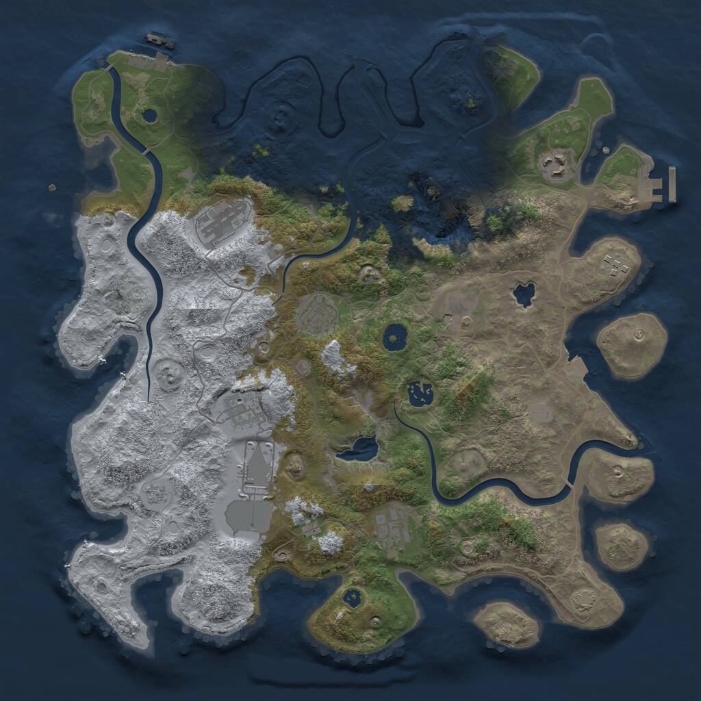 Rust Map: Procedural Map, Size: 4000, Seed: 54353544, 15 Monuments