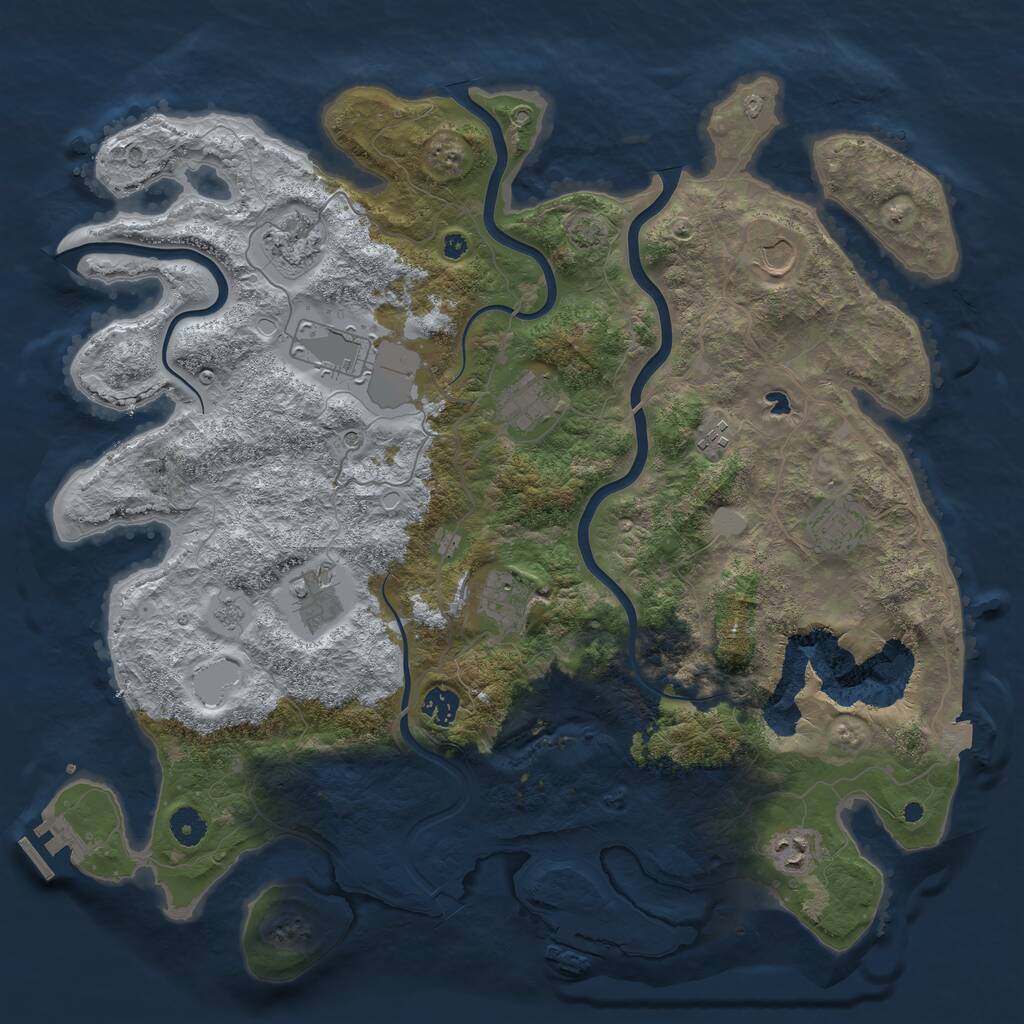 Rust Map: Procedural Map, Size: 4200, Seed: 283465986, 16 Monuments