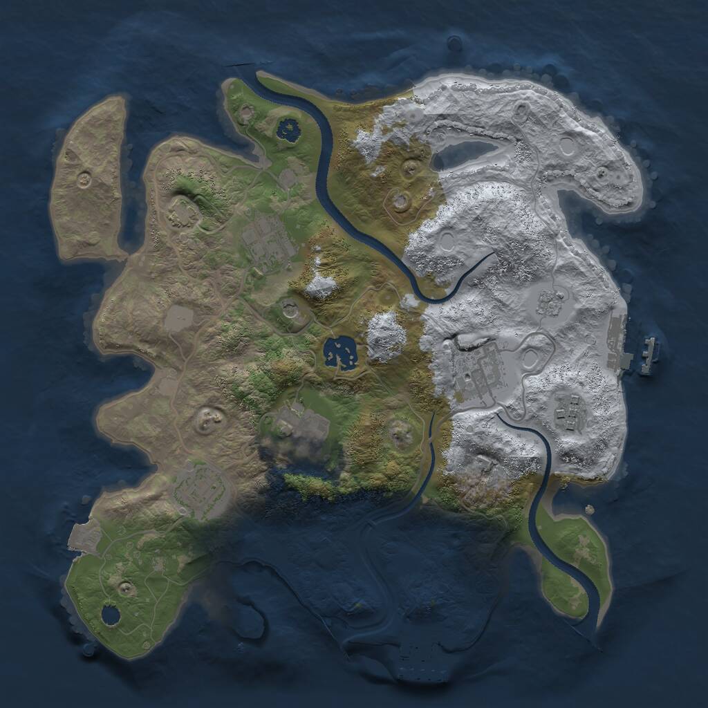 Rust Map: Procedural Map, Size: 3000, Seed: 1745255898, 12 Monuments