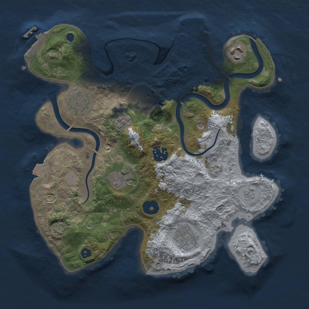 Rust Map: Procedural Map, Size: 3000, Seed: 125926935, 13 Monuments