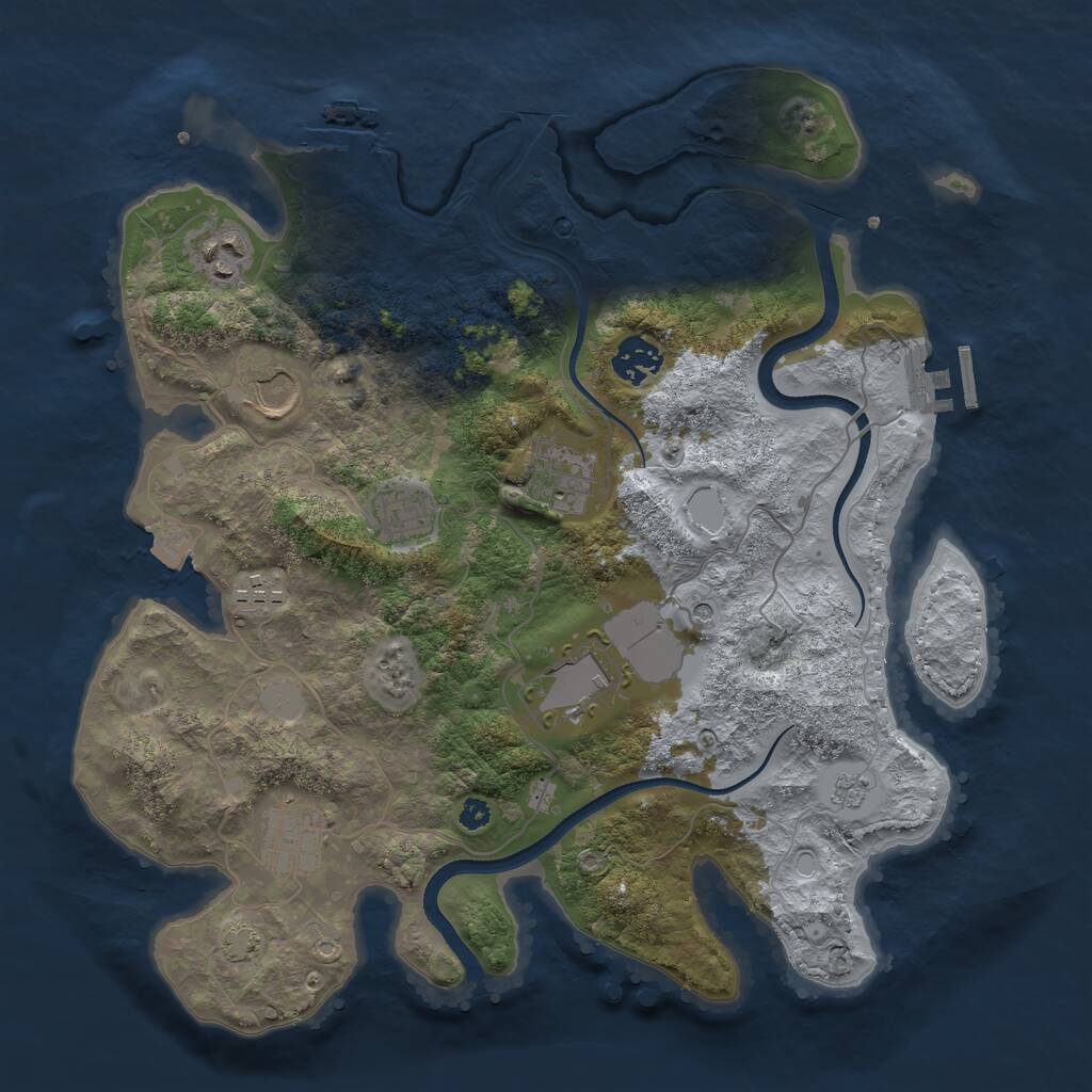 Rust Map: Procedural Map, Size: 3500, Seed: 1547319021, 14 Monuments