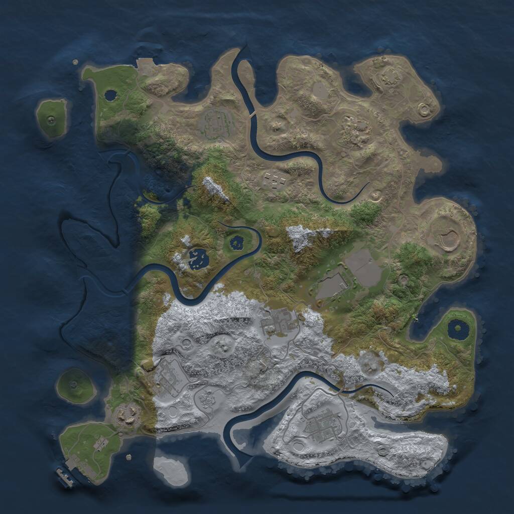 Rust Map: Procedural Map, Size: 3608, Seed: 61223, 15 Monuments