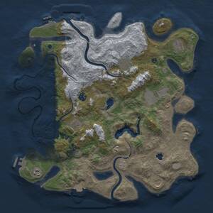 Thumbnail Rust Map: Procedural Map, Size: 4000, Seed: 852471891, 14 Monuments