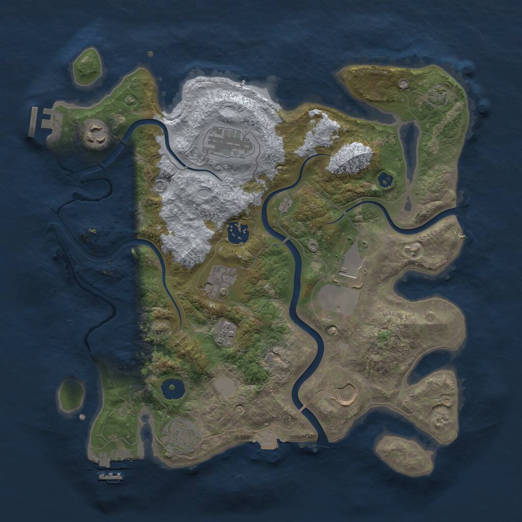 Rust Map: Procedural Map, Size: 3500, Seed: 1984911012, 13 Monuments