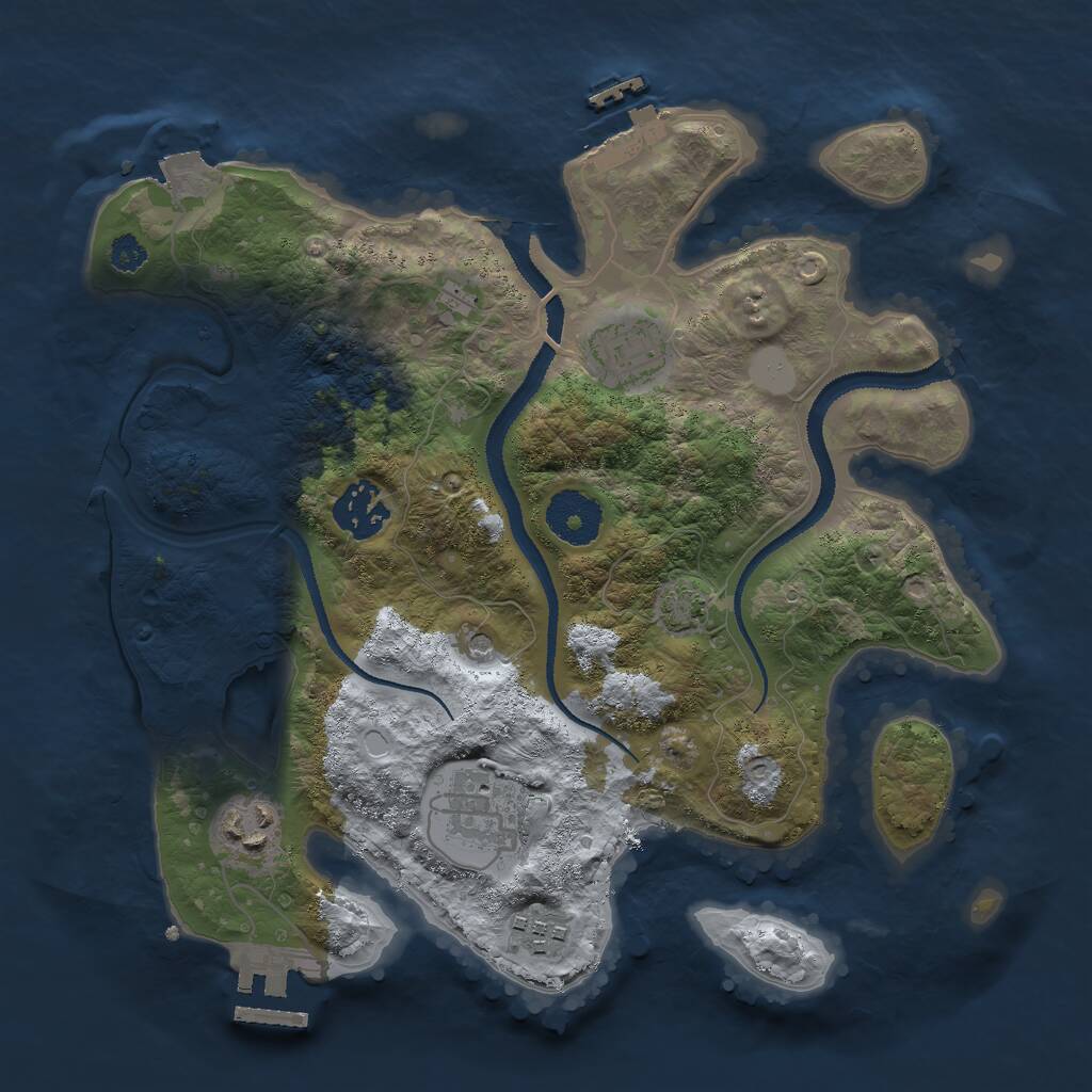 Rust Map: Procedural Map, Size: 3000, Seed: 78232, 10 Monuments