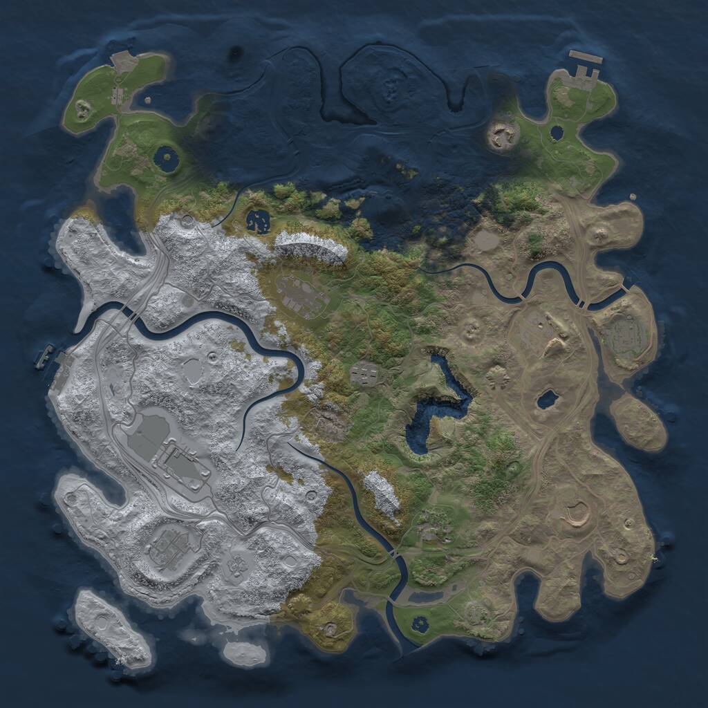 Rust Map: Procedural Map, Size: 4250, Seed: 123223456, 16 Monuments